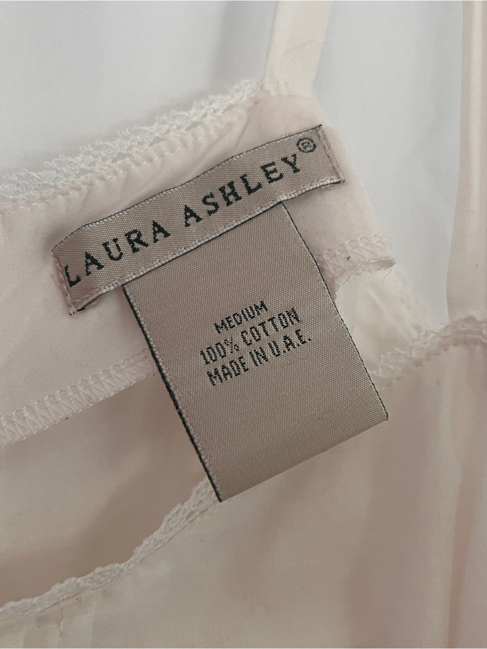 Laura Ashley Vintage White Cotton Ruffle Hem Midi Slip Dress - Picture 8 of 9